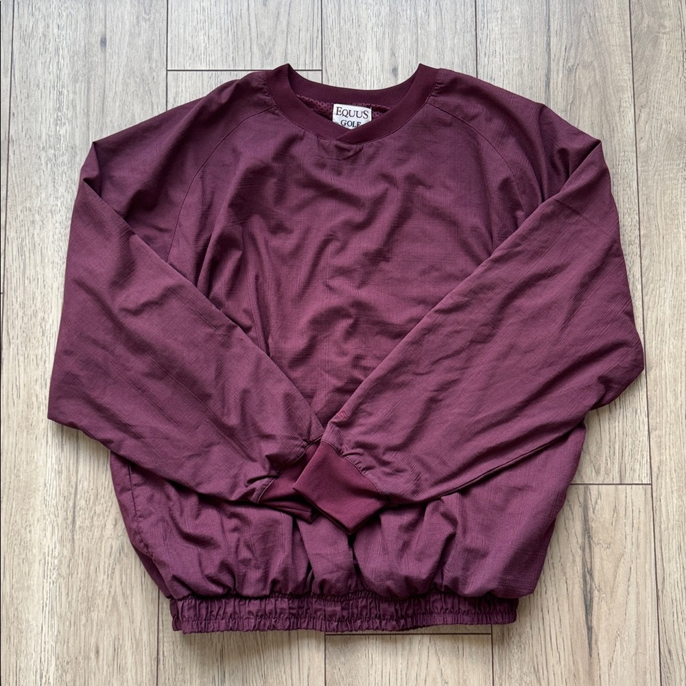 Equus Golf Men’s Pullover Windbreaker Jacket Maroon Water Repellent Size L